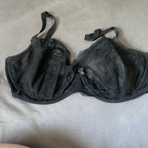 Panache 34G unlined bra black lace